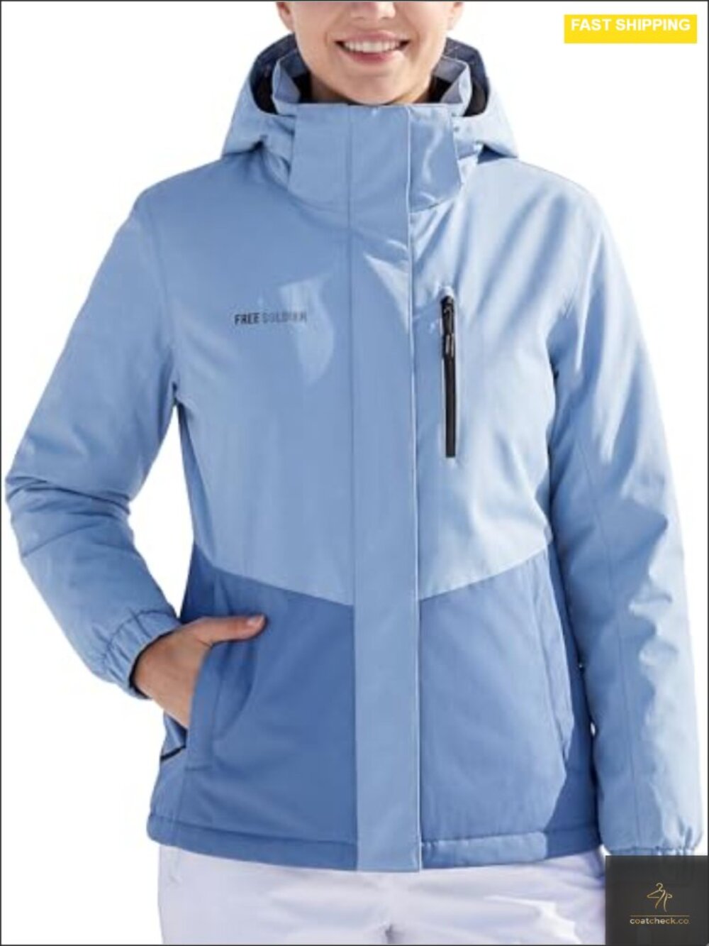 Waterproof Ski Jacket Fleece Lined Winter Snow Coat Windproof Hooded